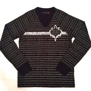 G by guess Men’s black long sleeve v-neck